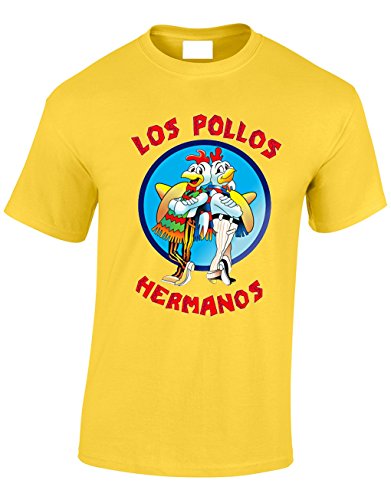 Crown Designs Los Pollos Hermanos Crime Lord TV Show Inspired for Men & Teenagers T-Shirts Tops - Yellow/Medium