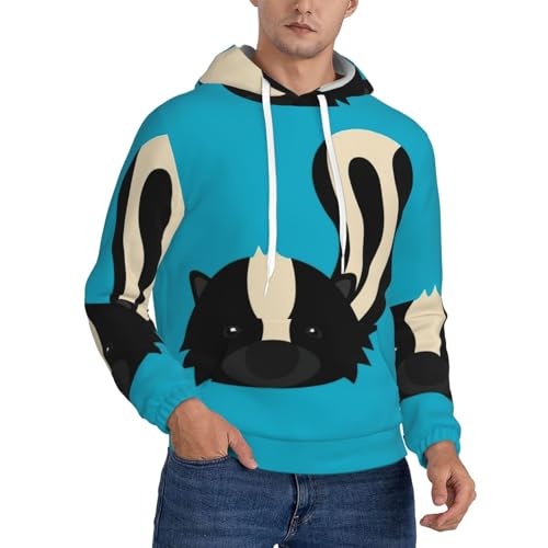 Sweat à capuche mouffette pour homme en polaire classique confortable