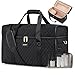 Weekender Travel Duffle Bag for Women: Overnight Bags with Shoe Compartment Carry on Bags for Airplanes with Toiletry Bag Weekend Yoga Gym Bag with Wet Pocket Travel Duffel Tote Bag Hospital Bag Black