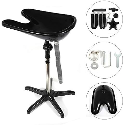 Mobile Work Wash Basin Hairdresser Washing Hair Reverse Wash Basin Black Height Adjustable Cover