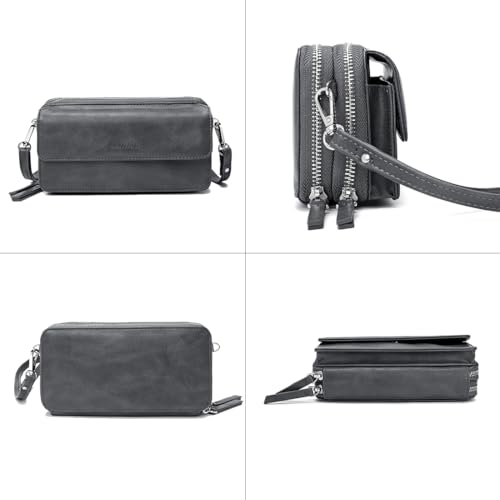 Image of Lanyani RFID Crossbody Wallet Wristlet Purse with Phone Pocket For Women Vegan Leather