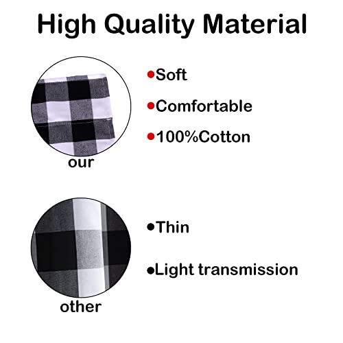 4Pcs Buffalo Plaid Table Runners Buffalo Check Collection Black And White 13X72Inch Buffalo Check Classic Farmhouse Table Runner For Family Dinner Farmhouse Wedding Thanksgiving Christmas Decoration #TOP2
