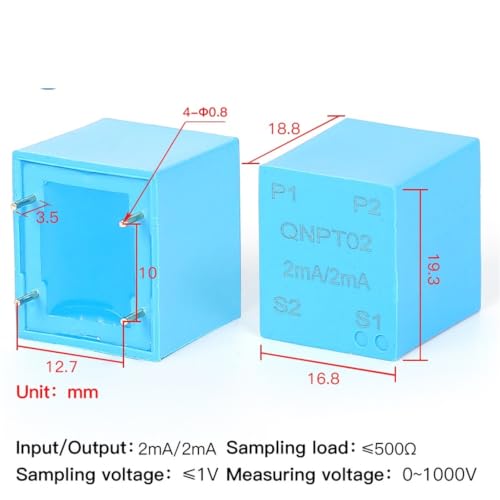 Transformateur de tension PCB PT QNPT01 2 mA pour circuit imprimé - 3