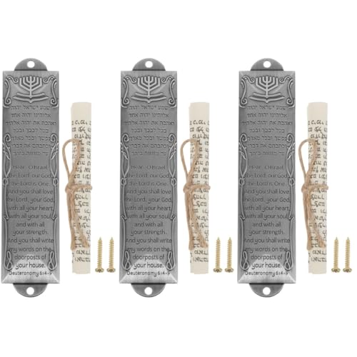 Baluue Mezuzah House Door Plaque Retro Style Jewish Mezuzah Decor with Visible Scripture for Home Blessing and Door Frame Decoration