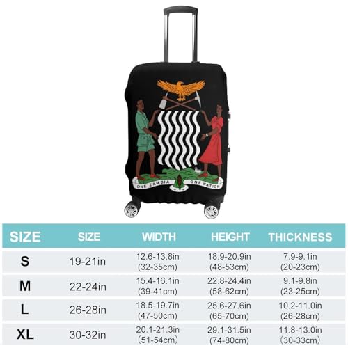 Coat of Arms of Zambia Travel Luggage Cover for Suitcase 19-32 Inches Elastic Washable Baggage Protector2