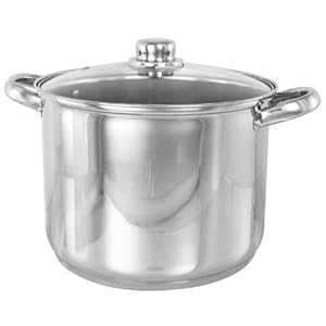 Buckingham 15140 Deep Induction Stock Pot with Glass Lid 28 cm, 13.5 L, Silver