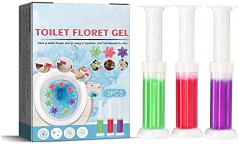 Toilet Gel Stamp, 1Box/3 Count Flower Fragrance Bathroom Deodorizer Bowl Cleaner Toilet, Stops Limescale and Stains with Air Freshening (2Box)