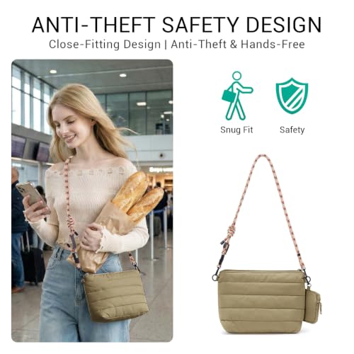 Image of ACUARIO Crossbody Bags for Women - Puffy Tote Bag Purse for Work, Travel, Shoulder Handbag with Small Wallet