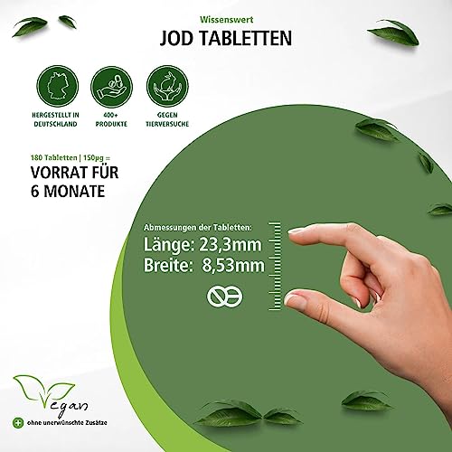 Jodtabletten Fairvital 180 Tabletten hochdosiert mit 150µg Jod