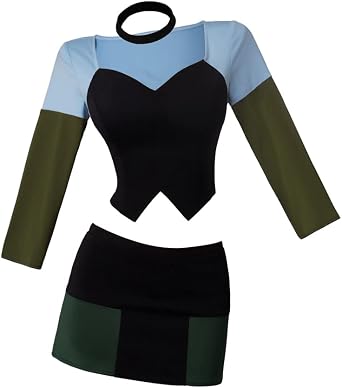 VintageCos Womens Total Drama Island Gwen Cosplay Costume Suits Crop Top with Mini Skirt Hot Outfits