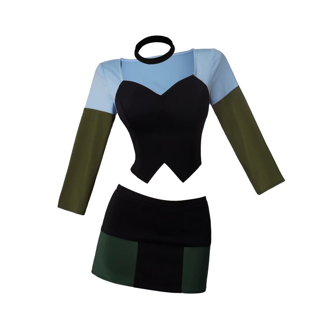 VintageCosWomen's Total Drama Island Gwen Cosplay Costume Suits Crop Top with Mini Skirt Hot Outfits