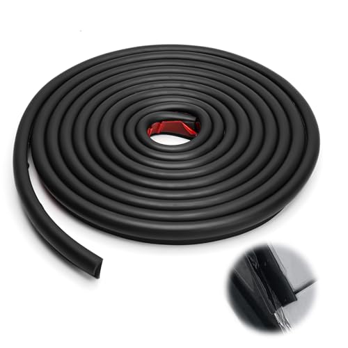 Canalón de lluvia en forma de J, Canalón para Camper, Canalones de Lluvia Negro 5 Metros, Autoadhesiva para Lluvia en Autocaravanas Redirección de Lluvia en Techos y Puertas