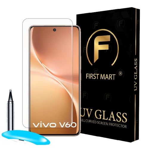 Image of FIRST MART Military-Grade Gorilla UV Tempered Glass For Vivo V60 / Vivo V60e 5G - 9H Hardness, Edge-to-Edge, Bubble-Free