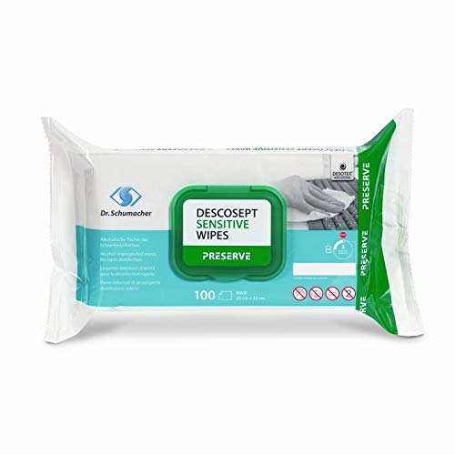 DESCOSEPT SENSITIVE WIPES | Alkoholische Tücher zur Schnelldesinfektion | 60 Tüchern Flowpack(20 x 22 cm) Cover