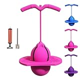 Balance Board for Kids & Adults - Wobble Balance Trainer with Handle & Non-Slip Surface, Jumping Ball Included! Perfect for Indoor/Outdoor Fitness, Coordination, ADHD & Sensory Play Toy for Children (Pink)