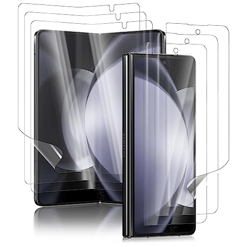 NEWZEROL (3 Sets Screen Protector for Samsung Galaxy Z Fold 5 5G Flexible TPU Film for Inner Main Screen & Front Cover Screen Full Coverage HD Clear Bubble-Free Installation
