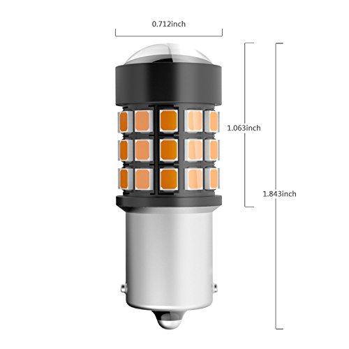 Alla Lighting 2X Super Bright Amber Yellow 1156A P21W Led Bulbs Rear Turn Signal Blinker Light Lamps Compatible With 1995~1997 2000~2007 2008 2009 2010 2011 2012 2013 2014 2015 2016 2017 Accent #TOP6
