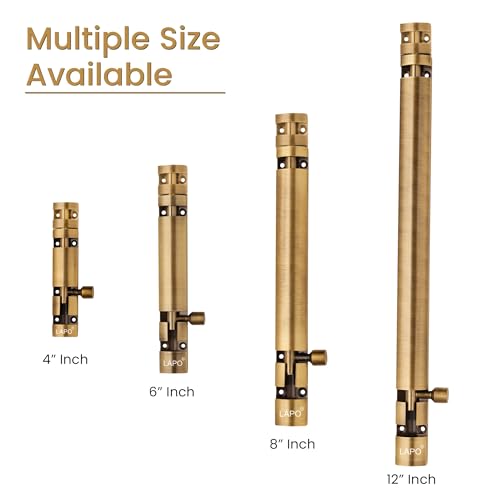 Image of LAPO 2 Pack Premium Aluminium Tower Bolt 4 Inch /Tower Bolt for Main Door and Bathroom /Kundi /Latch /Chitakni /Latch for Main Door /Tower Bolt for Home,Offices Doors,Windows (Antique Finish, Pack of 2)