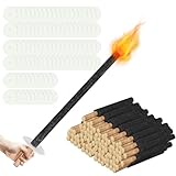 Peviasot Fackeln 100 Stück 72cm Gartenfackeln für Draußen Brennzeit 100 min inkl. Handschutz mit...