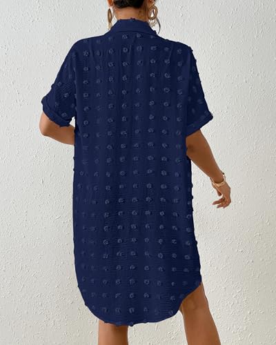Image of Bsubseach Swimsuit Coverup for Women Swiss Dot Beach Cover Ups Shirt Dress