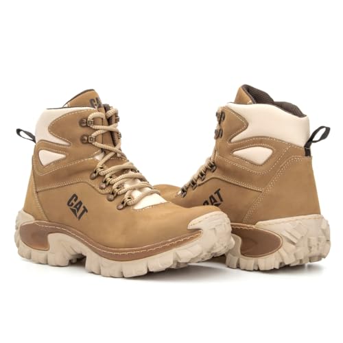 Bota coturno Catterpillar couro masculina conforto e qualidade (Creme, BR, Adulto, Numérico, 43)