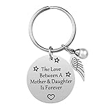Mom Gifts from Daughter - The Love Between A Mother & Daughter is Forever Keychain, Stainless Steel, Best Mother's Day Gift, Mother Daughter Inspirational Jewelry for Birthday (Mother-Daughter)