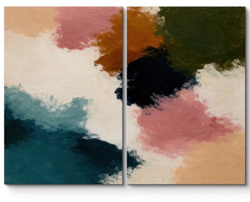 SIGNLEADER Canvas Print Wall Art Modern Color Block Abstract Brushstroke Illustrations Modern Art Decorative Minimal Relax/Calm for Living Room, Bedroom, Office - 24"" x36 x 2