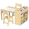 Gdlf kids art table and chairs set craft table with large storage desk and portable art supply organizer for children ages 8 12 47 l x 30 w  urban country home decor