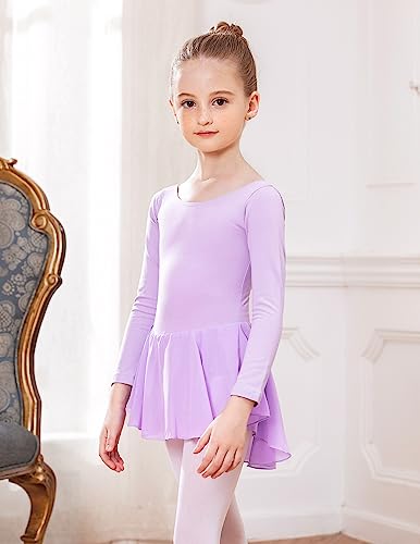 Image of Arshiner Kids Girls Classic Long Sleeve Leotard Dance Ballet Dress