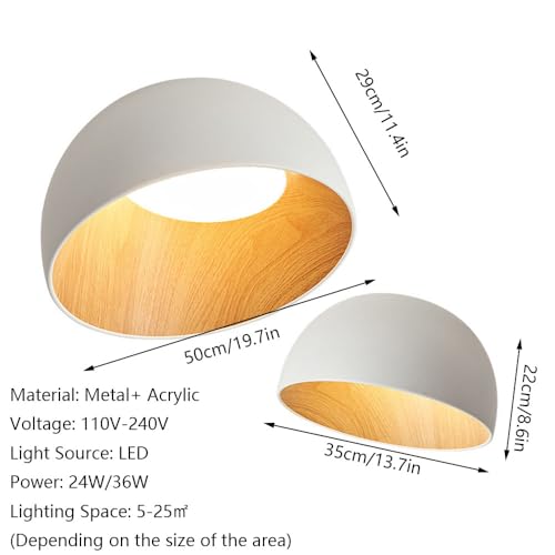 Lampe de plafond créative en bois nordique pour salon et couloir