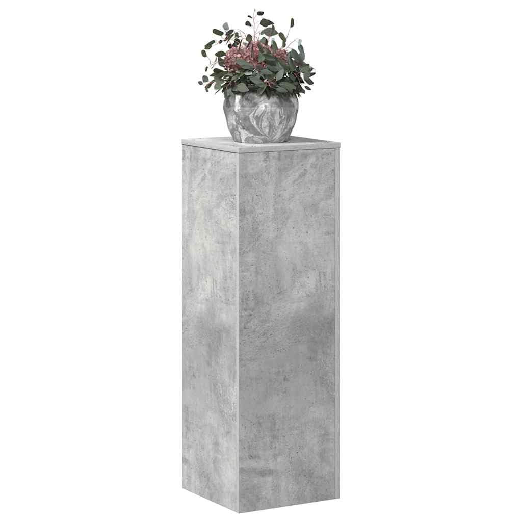 Hothingwell Stojak na rośliny Szary Beton 33x33x100 cm Drewno Ingenierie