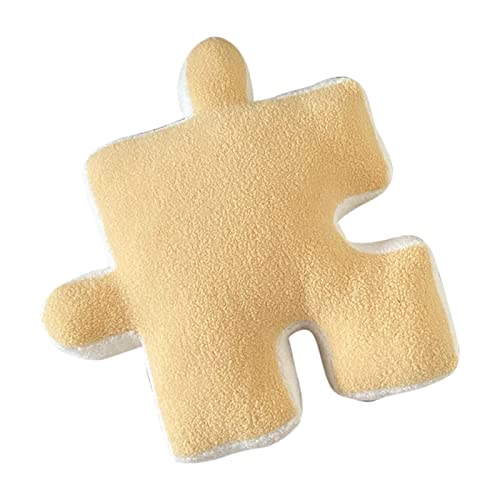 Kuuleyn Puzzle-Kissen, Weiches Kissen, 1 PC-Plüsch-Wurfkissen, Ultraweiches Kissen, Puzzle, Speziell Geformt Für Schlafsofa, Fenster, Heimdekoration(Gelb)