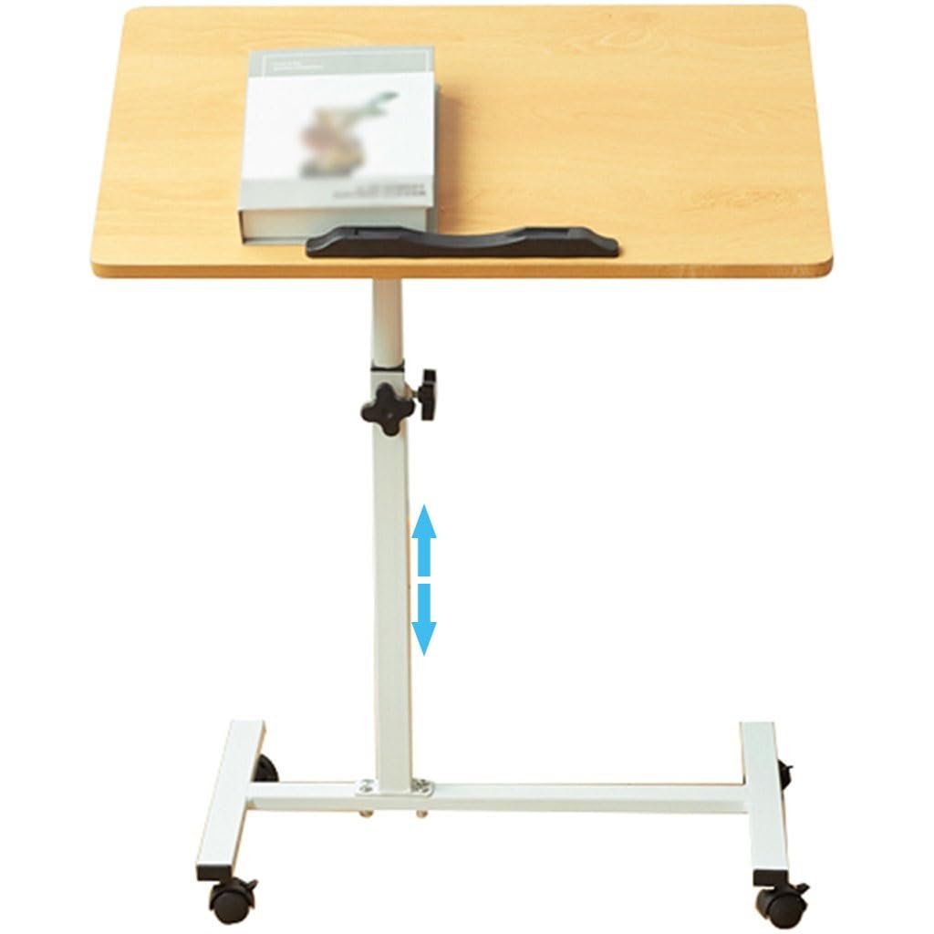 CGCSYZ Adjustable Desk – Mobile Rotating Table, Manual Height Adjustable for Bedroom and Classroom, Ergonomic Design for Comfort & Productivity (Color Legno 50X30cm)