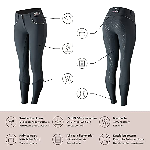 Horze Nordic Performance Sporty Silicone Grip Full Seat Equestrian Horseback Riding Pants Breeches - Peacoat Dark Blue - Us 28 #TOP2