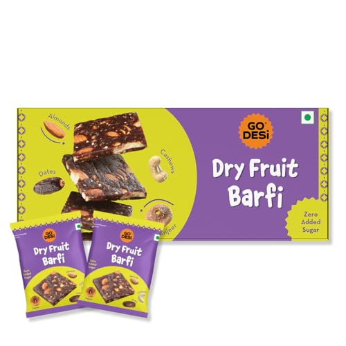 Image of GO DESi Dates Dry Fruit Barfi - Pack of 6 | 93% Dry Fruits | No Added Sugar | Sweets | Burfi