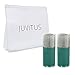Airless Twist Top Teal Blue Pump Bottle - 15 ml / 0.5 oz (2 Pack) + Clear Travel Bag Keeps Out Bacteria and air Changing Oxidation from Your Products - Durable and Leak Proof for Home or Travel