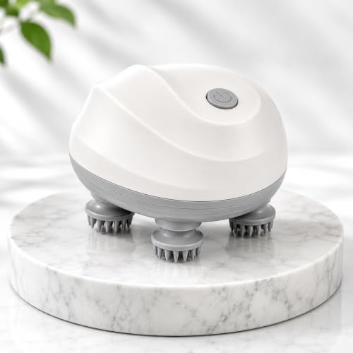 Image of Electric Scalp Massager, Electric Scalp Massager for Men Women, Handheld Cat Dog Pet Head Massager with 4 Massage Heads, 3 Speeds, Waterproof Massager for Soothing Muscles Joints, Hair Growth, Stress Relief