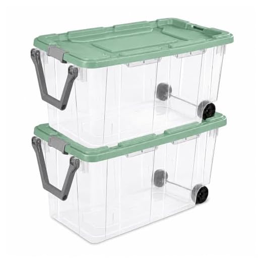160 Qt Clear Wheeled Storage Bins - 2 Pack