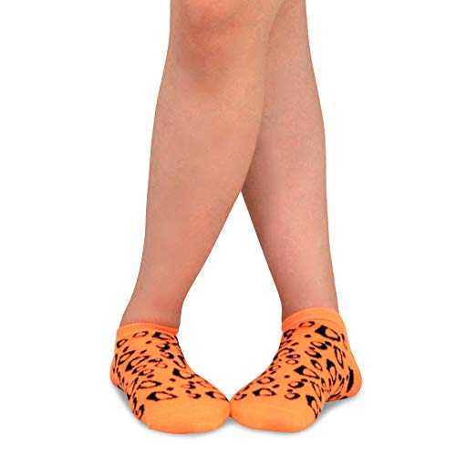 Teehee Women's Acrylic No Show Low Cut Basic 12-Pack, (Neon Animal Printed) #TOP6