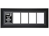 Creative Letter Art [8x22bk-b] 5 Opening Black Picture Frame Holds 4x6 Media with Black Collage Mat