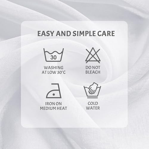 Visillos para dormitorio blancos de 195x80 cm que llenan tu salón de luz natural 7