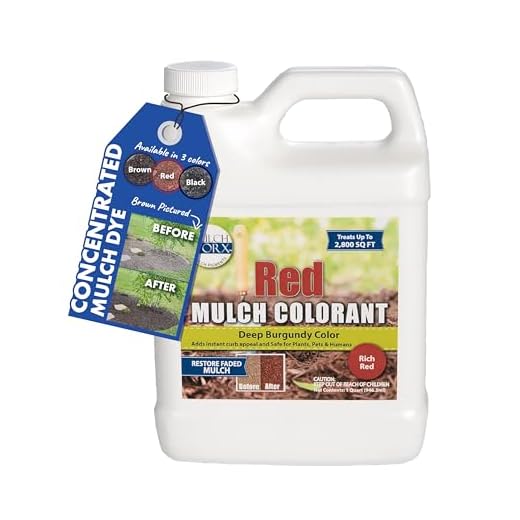 Mulch Worx Red Mulch Color Concentrate - Quart - Treats 2,800 Sq. Ft. - Deep Burgundy Red Mulch Dye Spray