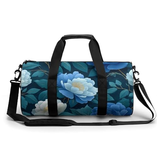 Bolsa de deporte floral para hombres y mujeres con asa de hombro ajustable y forma de tubo