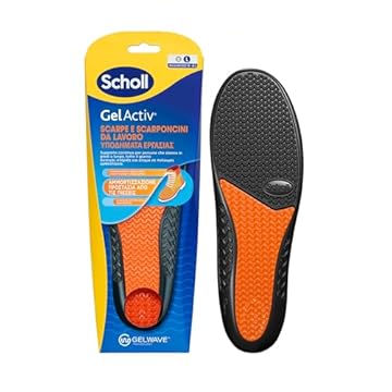 Scholl Solette GelActiv Scarpe e Scarponcini da Lavoro, Solette con Tecnologia GelWave Ammortizzante, Supporto Continuo per Persone che Stanno in Piedi a Lungo, Taglia 40-46.5
