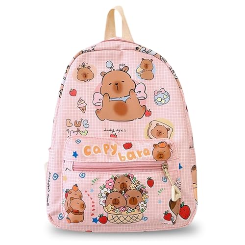 Riveta Capybara Backpack Large Capybara Bag Cute Cartoon Capybaras School Bag for Girls Durable Animal Backpack Kids Rucksack for School Travel Outdoor Activities & Gifts