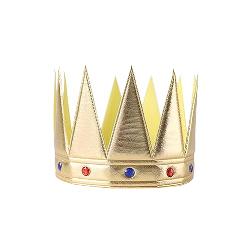 ZOOMPIL King Crowns Party Hat, Sombreros de Corona Dorada para Fiesta, Sombrero de Corona de Rey, Corona de Tela con Diamantes de Imitación para Diademas de Cosplay para Fiesta de Cumpleaños de Niños