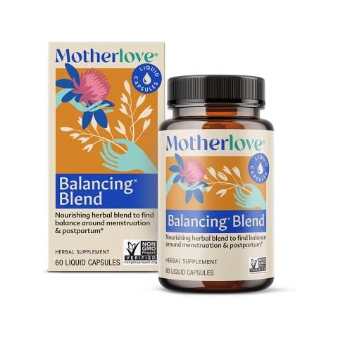 Motherlove Balancing Blend (60 Liquid caps) Herbal Supplement for Period & Postpartum Hormonal Health—Non-GMO, Organic Herbs, Vegan, Kosher Cover