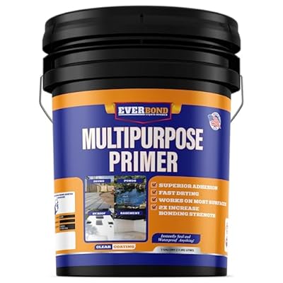 Everbond Multipurpose Primer - Primer for Roof Coatings - Use on EPDM Rubber, Wood, Fiberglass, Concrete, and Metal Surfaces - Easy to Apply on RVs, Campers, and Trailers - 4.75 Gallons