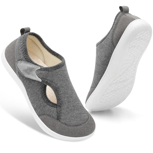 Image of LeIsfIt Womens Slippers Wide Diabetic Shoes Adjustable Arthritis Edema House Shoes Indoor Outdoor Slippers