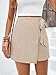 Women's High Waisted Mini Skort - Casual Wrap Skirt with Tie Side for Summer Fashion Apricot